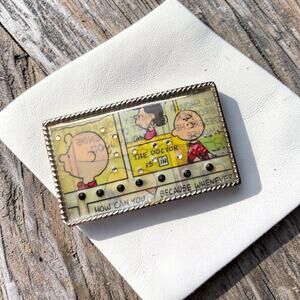 Vintage Unique Snoopy Charlie Brown Peanuts Belt Buckle